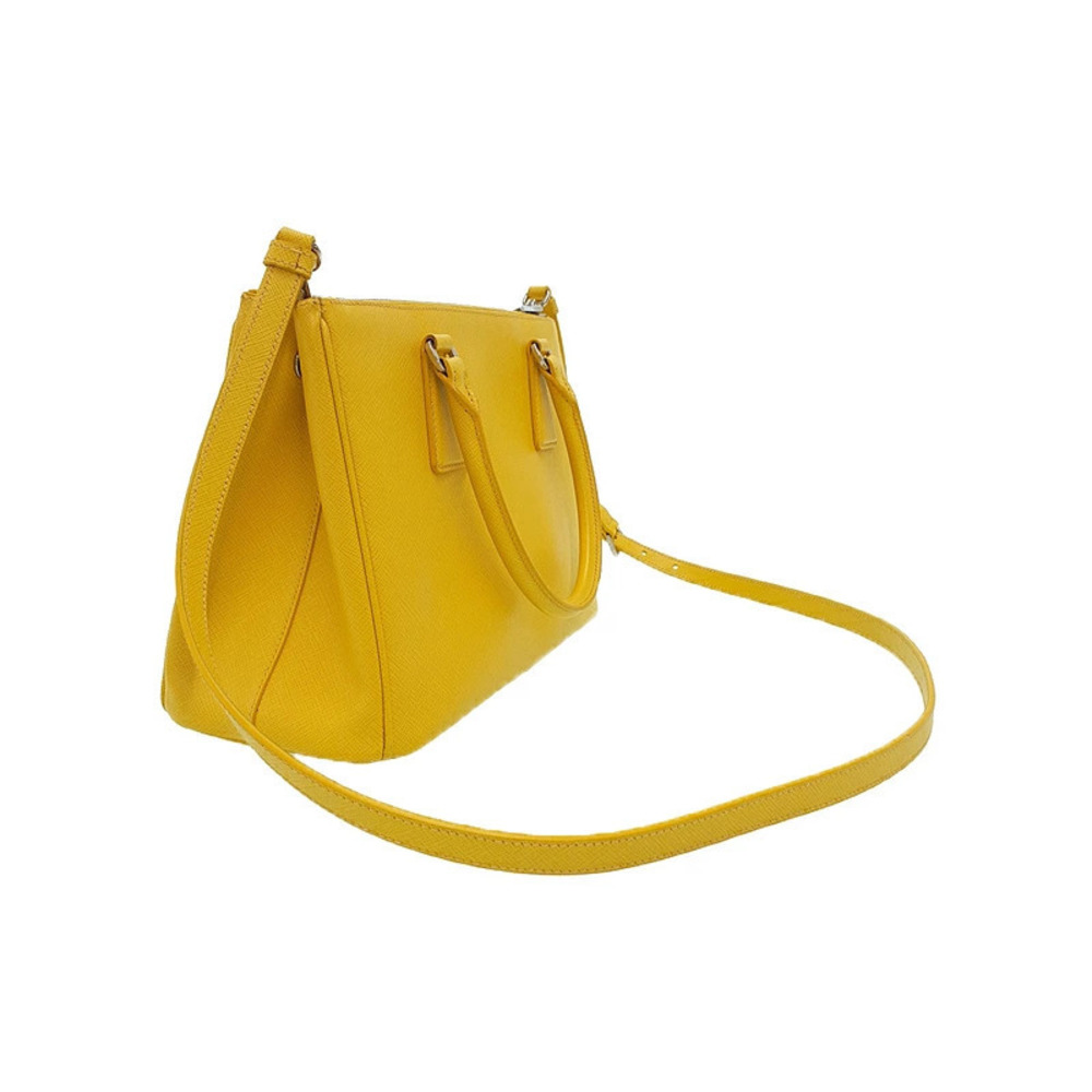 Prada Saffiano bag 2way tote leather Galleria Shoulder double zip
